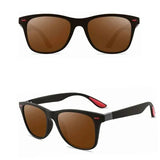 Lunettes de soleil polarisées noires avec verres marrons