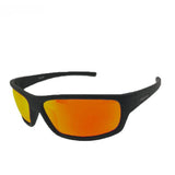 Lunettes de soleil polarisées noires avec lentilles orange, parfaites pour les sports nautiques