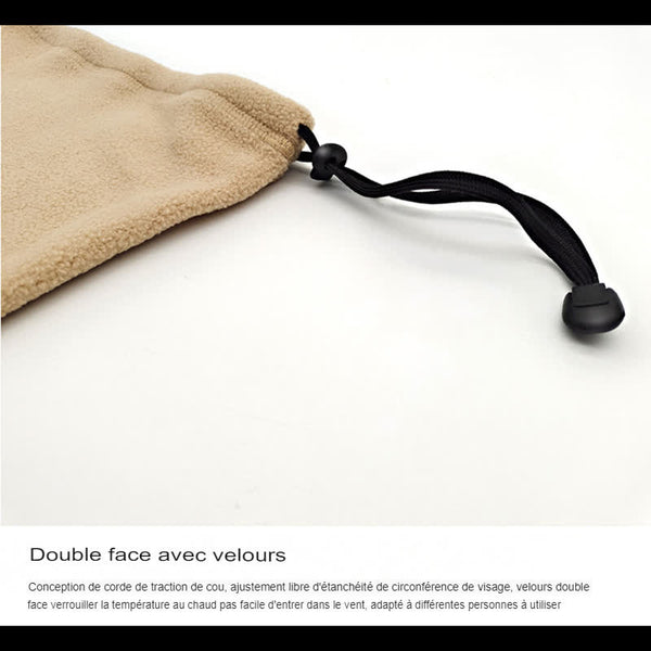 Cache-cou beige en polaire avec cordon de serrage, ajustement et confort pour le froid