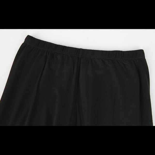 Caleçon thermique noir pour femme, taille élastique, vue détaillée
