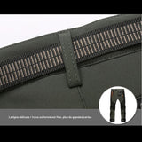 Ceinture ajustable et passants renforcés du pantalon de trekking pour femme en tissu résistant