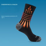 Chaussettes chaudes de randonnée avec flèches de chaleur conservant la température