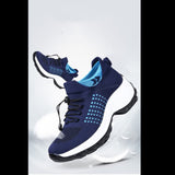 Chaussures de marche bleues et blanches pour femmes, design moderne et confortable pour la marche quotidienne