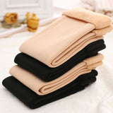 Chaussettes d'hiver en peluche épaisse, empilées, noir et beige, pour femmes