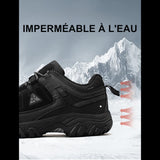 Chaussures de randonnée imperméables noires pour homme, résistantes aux conditions hivernales