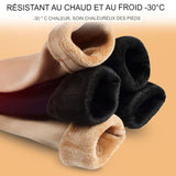 Chaussettes en peluche résistantes au chaud et au froid jusqu'à -30°C, beige et noir