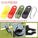 Clips de bâche en plusieurs couleurs avec mousqueton pour fixation de tente