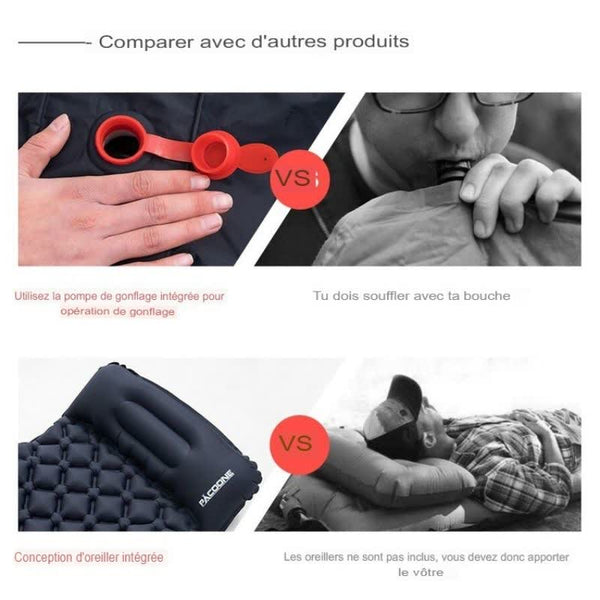 Comparaison du matelas avec pompe intégrée et d'autres modèles à gonflage manuel