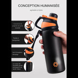 Conception humanisée de la bouteille isotherme en acier inoxydable, 1000 ml