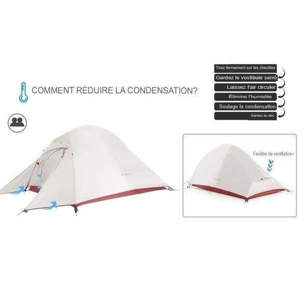 Tente de camping et de randonnée ultra légère et étanche en nylon pour 2 personnes