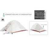 Tente de camping et de randonnée ultra légère et étanche en nylon pour 2 personnes