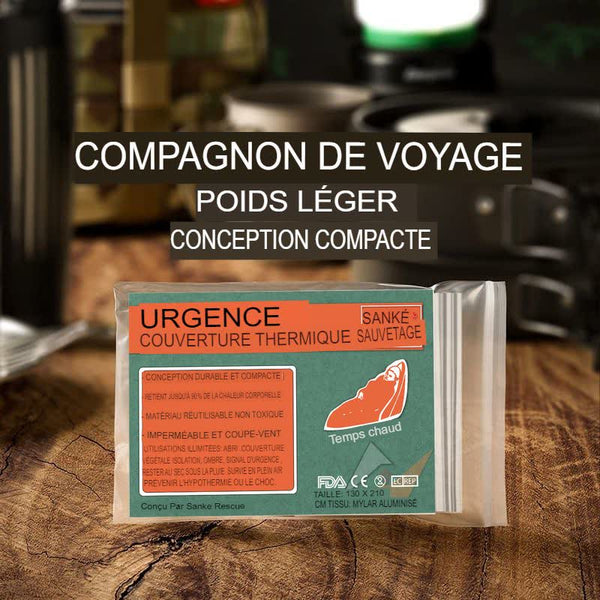Couverture de survie thermique, premiers soins en randonnée