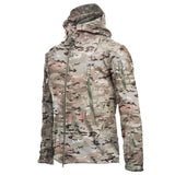 Veste SoftShell camouflage beige pour hommes, idéale pour la chasse et les activités en plein air