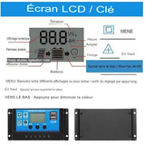 Écran LCD et contrôleur pour panneau solaire avec indications de tension et charge