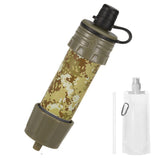 Filtre à eau camouflage avec poche à eau et paille de filtration