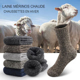 Chaussettes mérinos en laine épaisse pour hommes et femmes, chaudes pour l'hiver