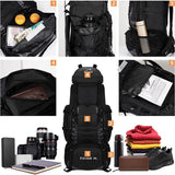 Compartiments multiples d'un sac à dos de randonnée 90L