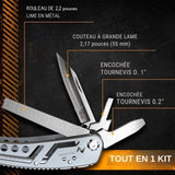 Couteau à grande lame de 2,17 pouces et lime en métal, outils multifonctions
