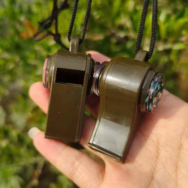 Sifflet de secours avec une boussole intégrée et thermomètre