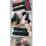 Différentes chaussettes en peluche pour l'hiver, couleurs assorties et présentation