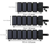 Dimensions des différentes configurations du panneau solaire pliable pour camping