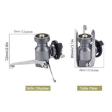 Dimensions de l'adaptateur de gaz extérieur, taille dépliée et pliée pour cuisinière à gaz
