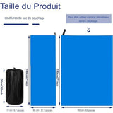 Dimensions du sac de couchage polaire déplié, compact et portable