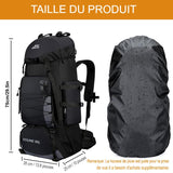 Dimensions d'un sac à dos de randonnée 90L avec housse de pluie