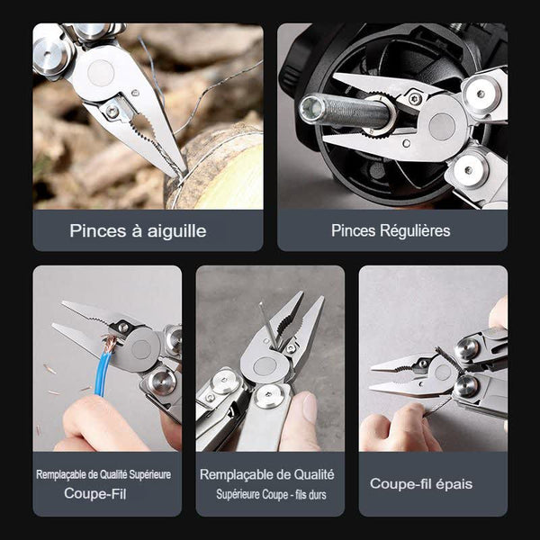 Démonstration des différentes pinces et coupe-fils de la pince multi outils Flagship Pro