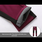 Doublure intérieure en polaire douce et épaisse du pantalon de trekking imperméable pour femme, offrant confort et chaleur.