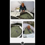 Doublure de sac de couchage ultralégère en utilisation dans une tente de camping, confort et praticité