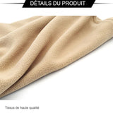 Détail du tissu en polaire de haute qualité, cache-cou beige, doux et chaud pour l'hiver