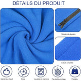 Détails du sac de couchage polaire bleu  fermeture à glissière, doux et lavable en machine