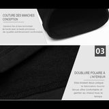 Détails des manches et doublure polaire des sous-vêtements thermiques pour hommes