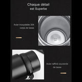 Détails de la bouteille d'eau thermique en acier inoxydable 304, intérieur et couvercle de tasse