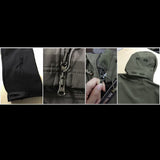 Détails de la veste SoftShell avec fermetures éclair et capuche ajustable