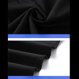 Détails du tissu et de la couture d'un pantalon noir d'été grande taille pour homme