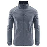 Veste de randonnée imperméable gris foncé pour hommes, fermetures éclair robustes