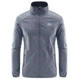 Veste de randonnée imperméable gris foncé pour hommes, fermetures éclair robustes