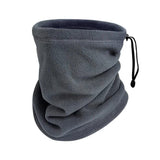 Cache-cou thermique gris en polaire, protection contre le vent et le froid, parfait pour le cyclisme