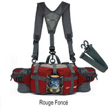 Sac de taille de randonnée rouge foncé avec harnais et sangle détachable