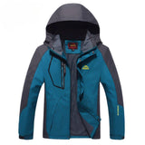 Veste légère de randonnée denim bleu pour homme, fermeture éclair et capuche ajustable
