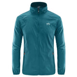 Veste de randonnée imperméable bleu turquoise pour hommes, légère et respirante