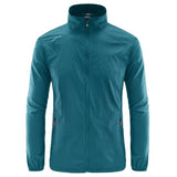 Veste de randonnée imperméable bleu clair pour hommes, protection UV et imperméabilité
