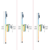 Dimensions des bâtons de randonnée colorés pliables