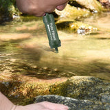 Dimensions du mini filtre à eau d'extérieur, 12 cm de long, 3 cm de diamètre