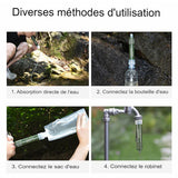 Filtre à eau ultra léger en fibre de carbone de randonnée