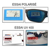 Essai polarisé et essai UV 400 pour lunettes de soleil, démonstration de la protection