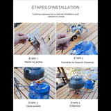 Étapes d'installation du réchaud portable à gaz pour camping