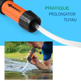 Filtre à eau avec prolongation tuyau, pratique pour boire directement à la source